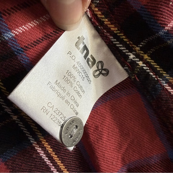 TNA Classic Fit Red and Black Plaid Shirt - Picture 5 of 6